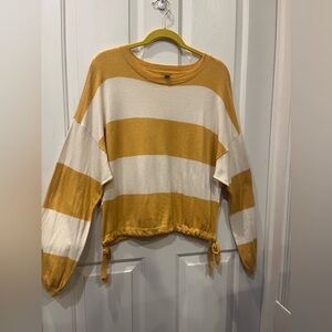 Aerie Side Tie Lightweight Striped Sweater Top - Size Medium